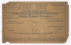 Adams Express receipt, 1917 July 14