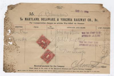 Abraham Robinson shipping bill, 1915 March 11