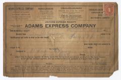 Adams Express receipt, 1915 August 13