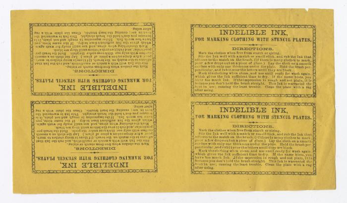 Indelible Ink instructions, circa 1910