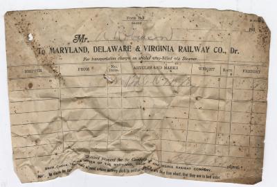 Abraham Robinson shipping bill, undated