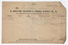 Abraham Robinson shipping bill, 1915 February 25