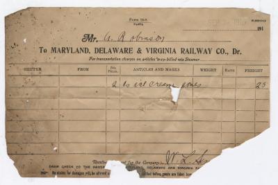 Abraham Robinson shipping bill, 1916 September 2