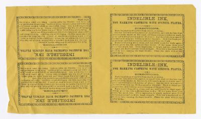 Indelible Ink instructions, circa 1910