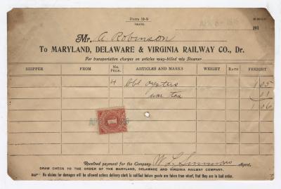 Abraham Robinson shipping bill, 1916 April 8
