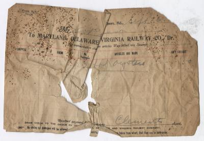 Abraham Robinson shipping bill, circa 1910 September 16