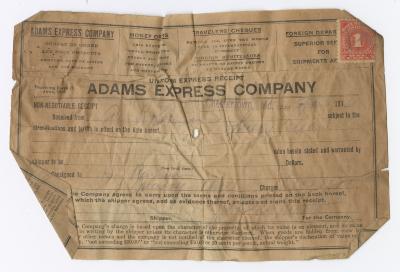 Adams Express receipt, 1916 