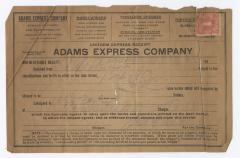 Adams Express receipt, 1916