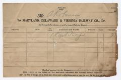 Abraham Robinson shipping bill, circa 1910 October 2
