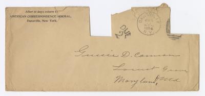 Envelope to Gussie D. Cannon, 1894 June 13