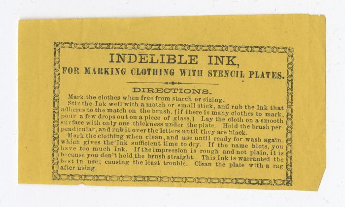 Indelible Ink instructions, circa 1910