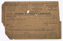 Adams Express receipt, 1919