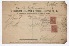 Abraham Robinson shipping bill, 1915 February 23