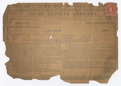 Adams Express receipt, undated