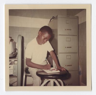 Barry Johnson as a child of 6 at Vita Foods.  
