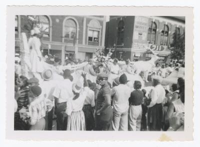 People gathered for a Winter parade