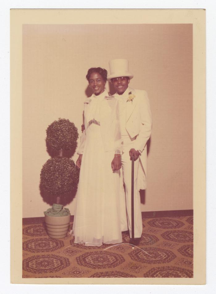 A couple on their wedding day