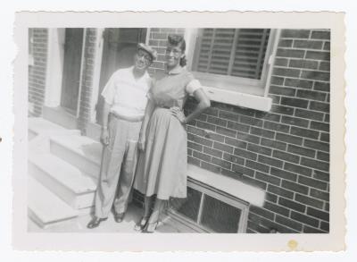 A man and a woman smiling
