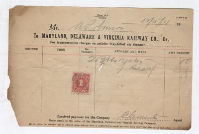 Abraham Robinson shipping bill, 1914 December 5