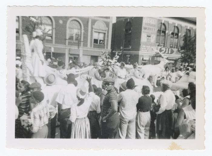People gathered for a Winter parade
