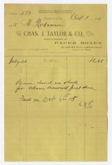 Taylor & Co. monthly statement, 1915 October 1