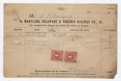 Abraham Robinson shipping bill, 1914 December 1