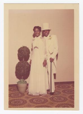 A couple on their wedding day