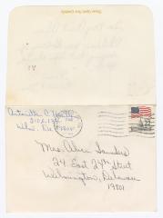 Envelope addressed to Alice Saunders
