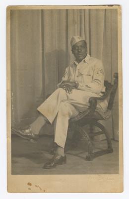 Man in a white military uniform