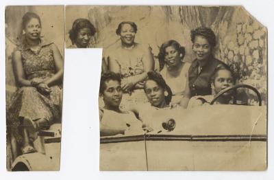Eight women in a car