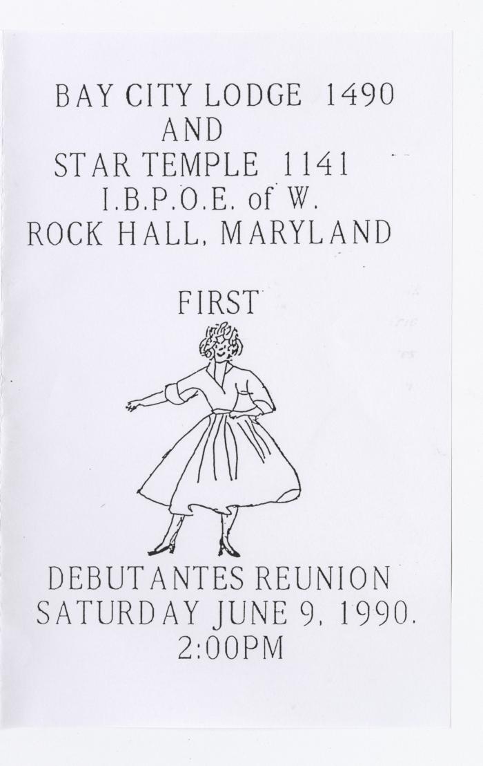 June 9th, 1990 Debutante Reunion bulletin