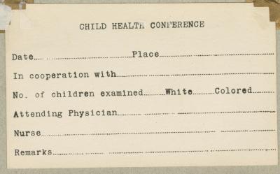 Blank Child Heath Conference information card