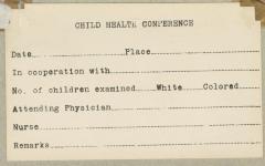 Blank Child Heath Conference information card