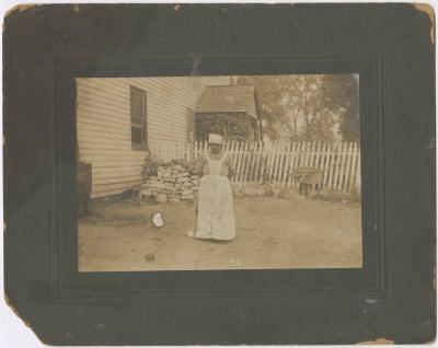 African American woman in the yard