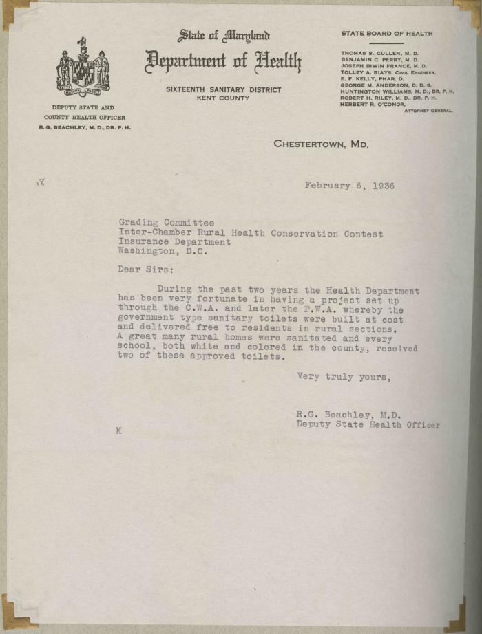 Sanitation letter