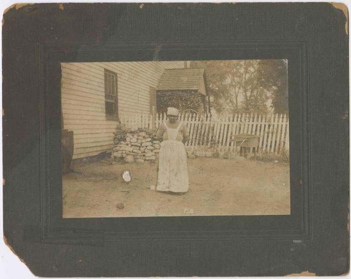 African American woman in the yard