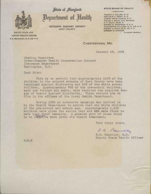 Diphtheria prevention letter