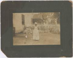 African American woman in the yard