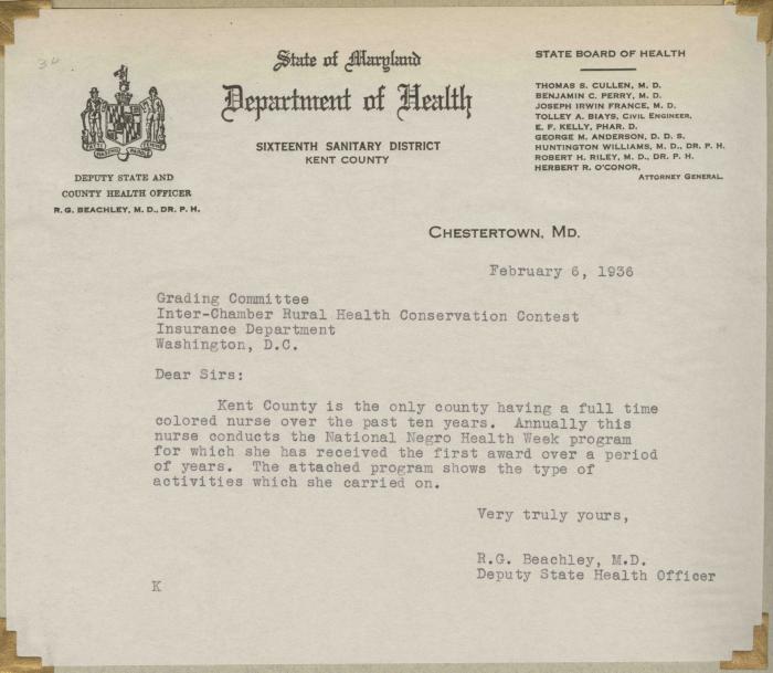 African American nurse letter