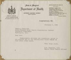 Tuberculosis in schools letter
