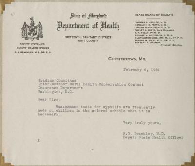 Wassermann test letter