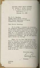 Dr. Roscoe C. Brown letter