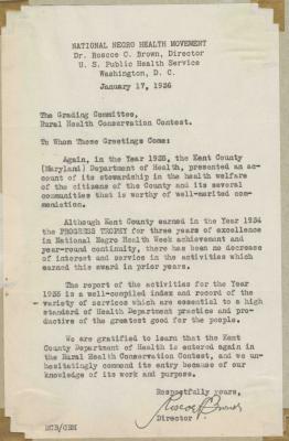 "National Negro Health Movement"