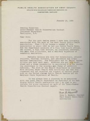 Nora C. Maxwell letter