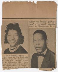 Iris Frericka Jeffers and another man in the newspaper