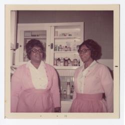Loretta Sampson Butler (left) and Geraldine Brooks Fenwick at Vita Foods 