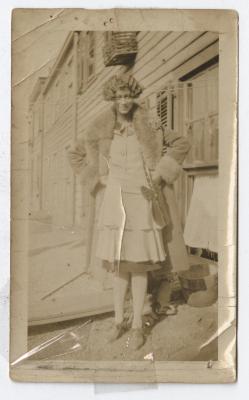 A woman in a fur coat