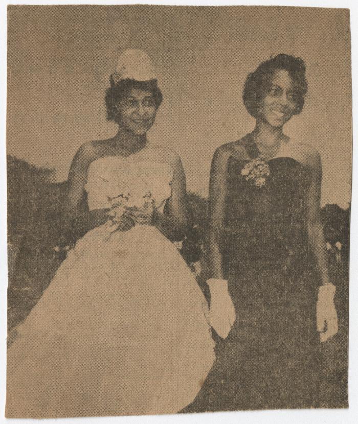 Bride and bridesmaid
