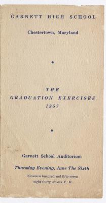 Garnett High School graduation program, 1957