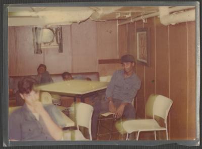 Young men in a lounge